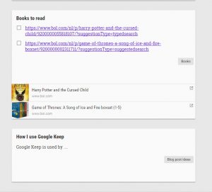 Google Keep notes and to-do lists